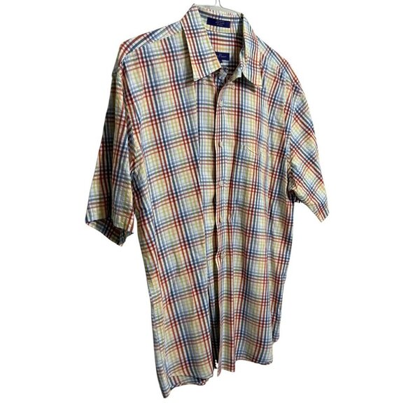 Alan Flusser Mens Short Sleeve Button Down Shirt -‎ Size XL - Picture 3 of 8